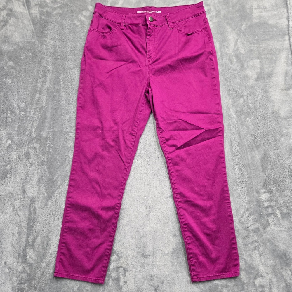 Chicos Girlfriend Slim Leg Ankle Pants Magenta Purple Size 1.5 Medium Large